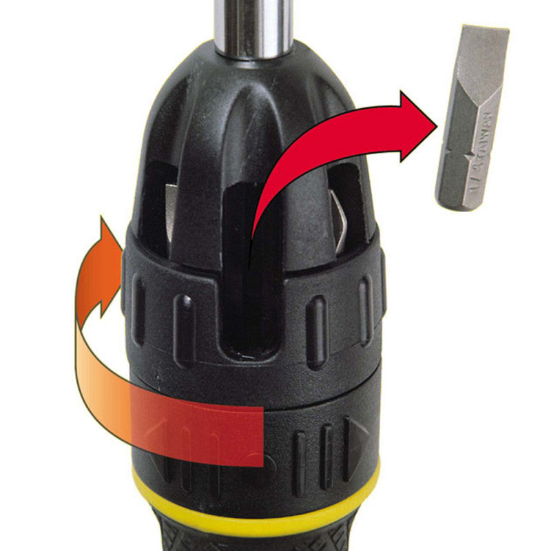 Tournevis porte-embouts a cliquet STANLEY 0-68-010 + 10 embouts