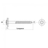 200 Vis bois inox A2 NORFIX11166 cuivrée